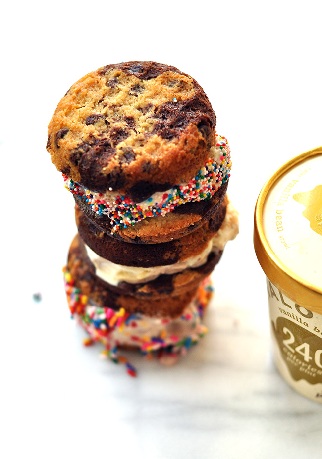 Healthy Brookie Ice Cream Sandwich with Halo Top | Mighty Mrs