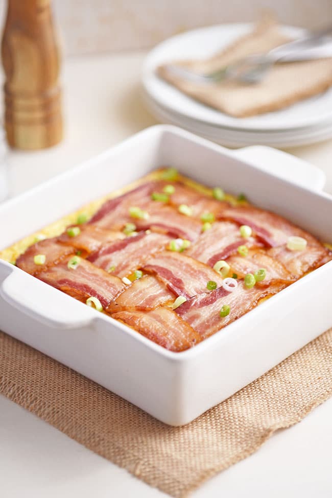 Bacon Lattice Breakfast Casserole Mighty MrsMighty Mrs