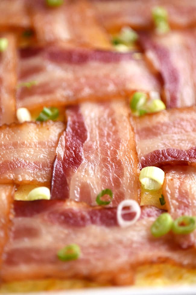 Bacon Lattice Breakfast Casserole Mighty MrsMighty Mrs