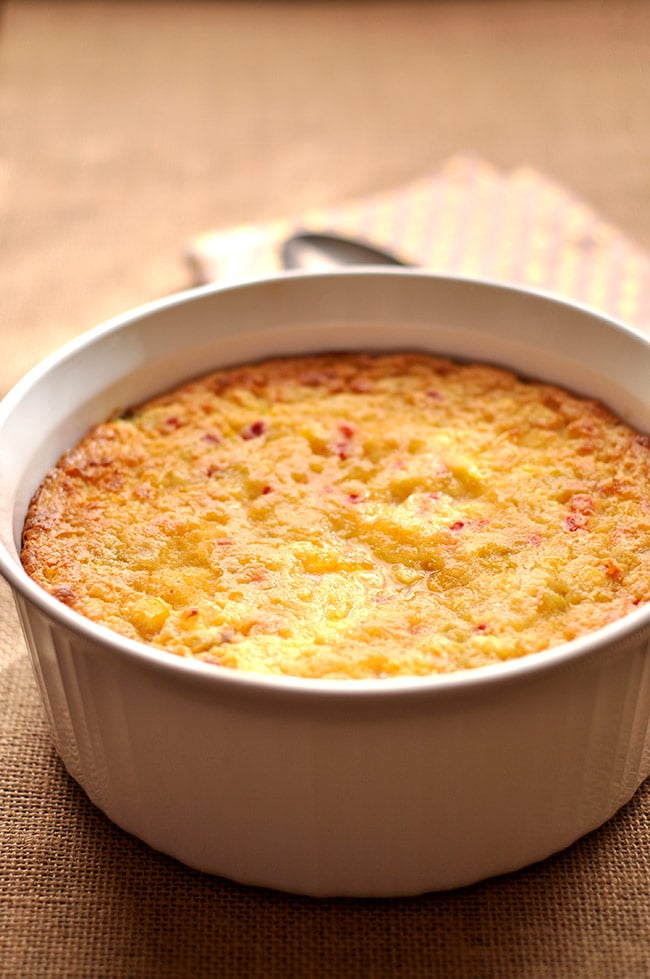 Baked Corn Casserole with Pimentos | Mighty Mrs