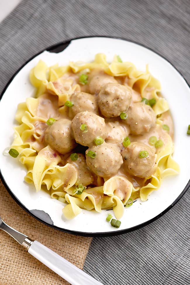 Easy Creamy Swedish Meatballs with Noodles | Mighty MrsMighty Mrs