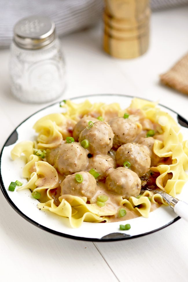 Easy Creamy Swedish Meatballs with Noodles | Mighty MrsMighty Mrs
