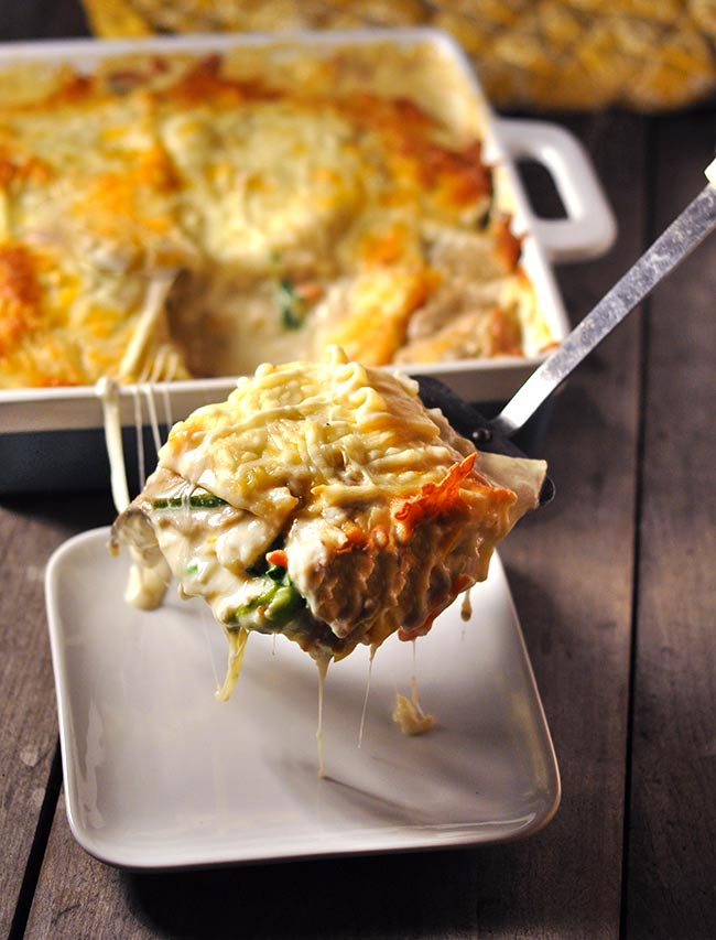 Easy Vegetable Lasagna with Alfredo Sauce Mighty Mrs.