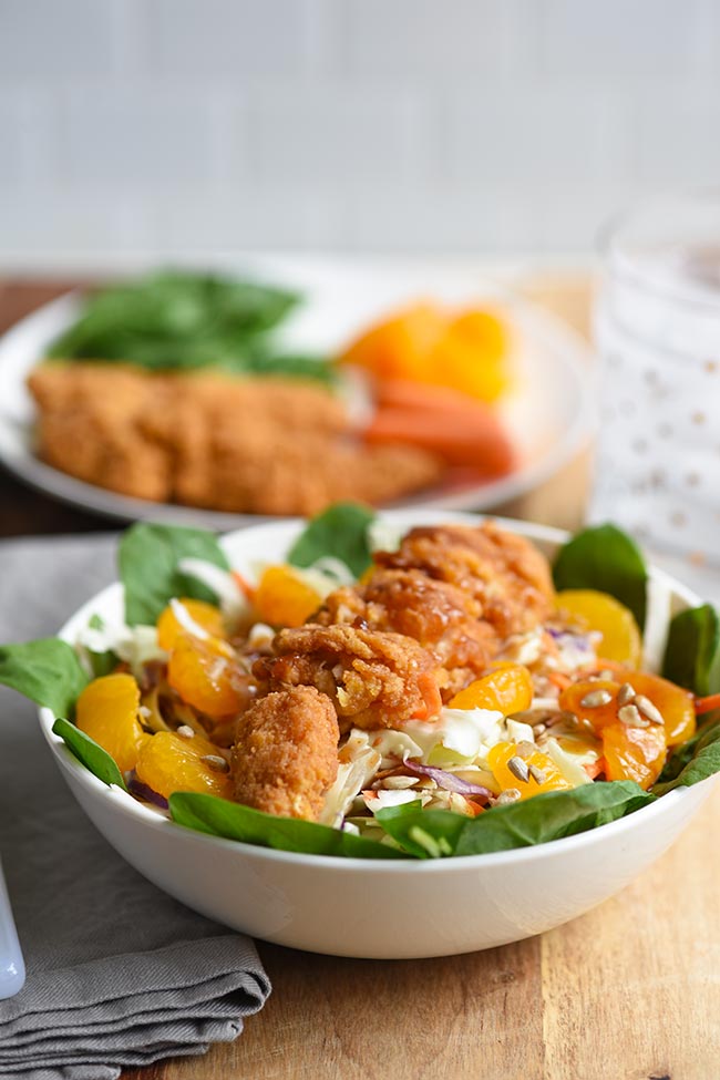 Mandarin Orange Chicken Spinach Salad | Mighty Mrs