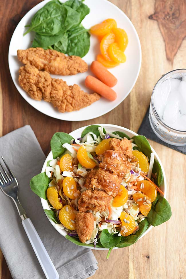 Mandarin Orange Chicken Spinach Salad | Mighty Mrs