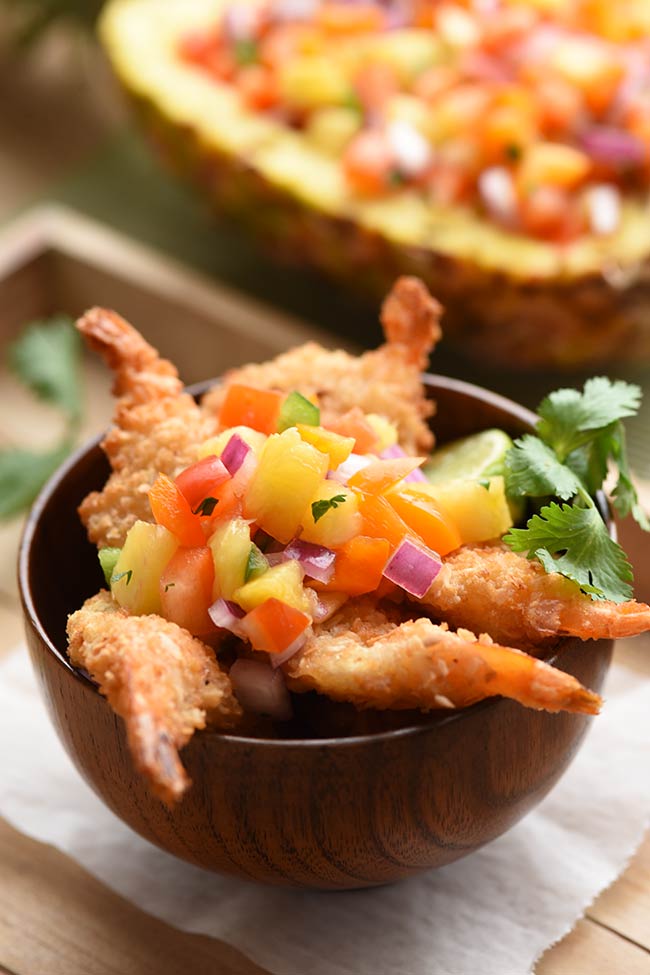 Coconut Shrimp with Pineapple Salsa | Mighty Mrs.